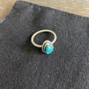 Turquoise pear shaped rope ring